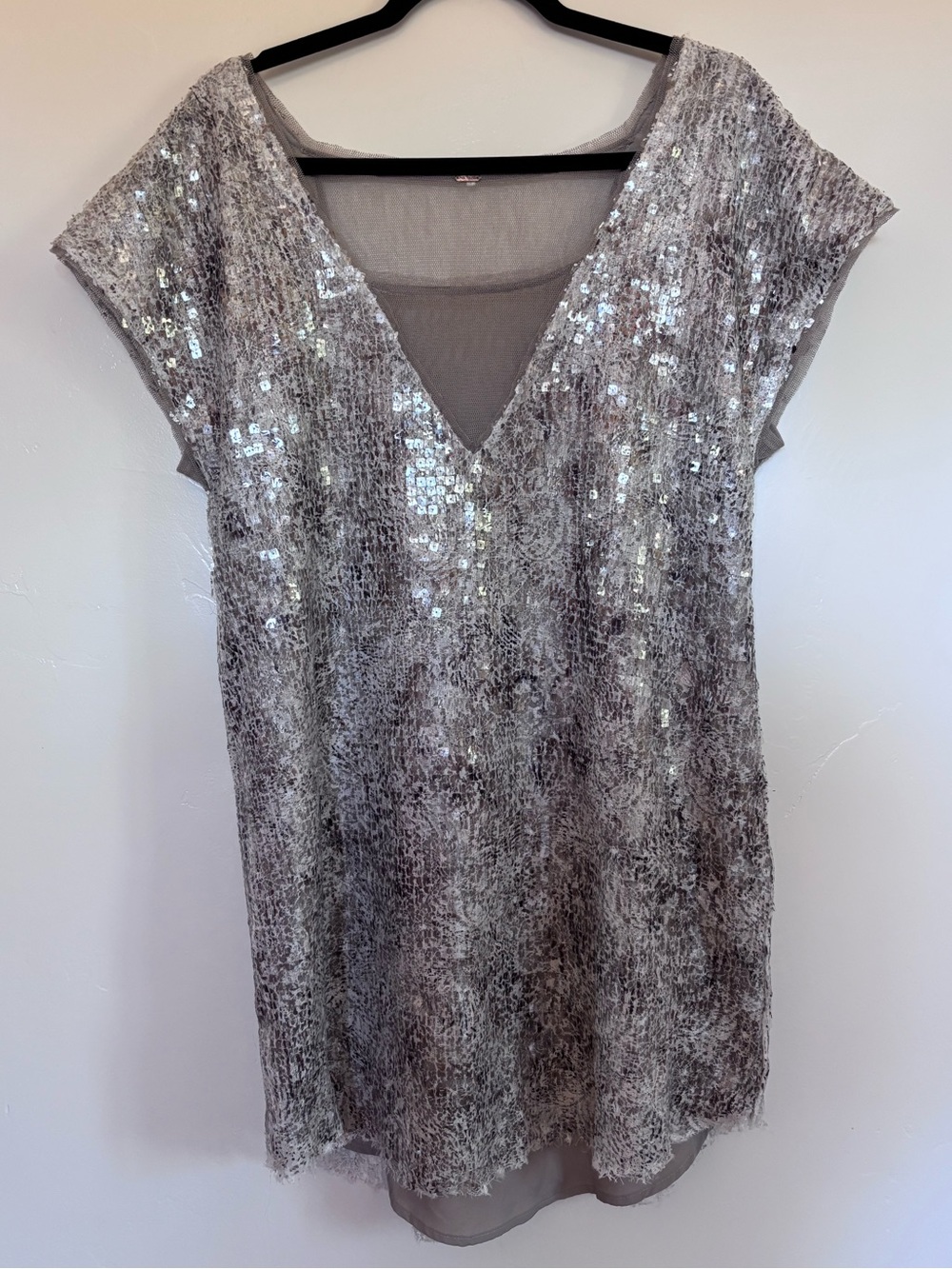 Free People Sequin Mesh Tunic Top / Minidress